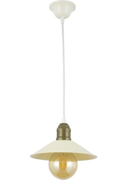 Modern Metal Sarkıt Avize, Rustik Tarzda Tekli Krem Renkli Tasarım