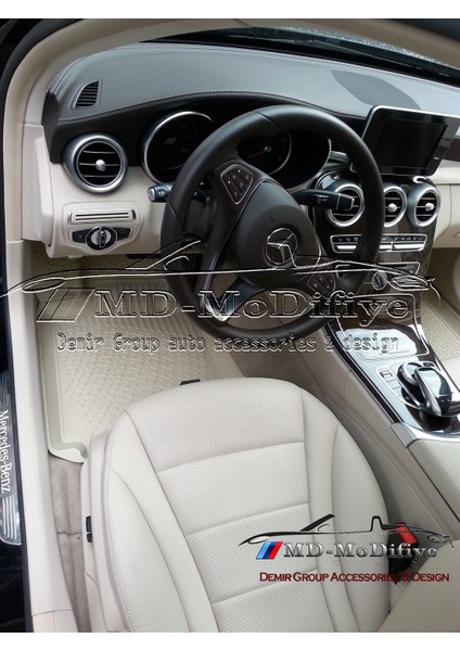 Mercedes C-Serisi W205 Bej 3D Havuzlu Paspas 2014 ve 2021