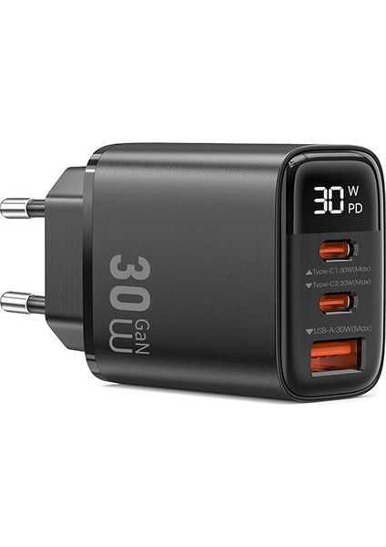 WI-G010 Firefly Serisi Gan Tech Pd Hızlı Şarj Özellikli Şarj Başlığı 30W Siyah