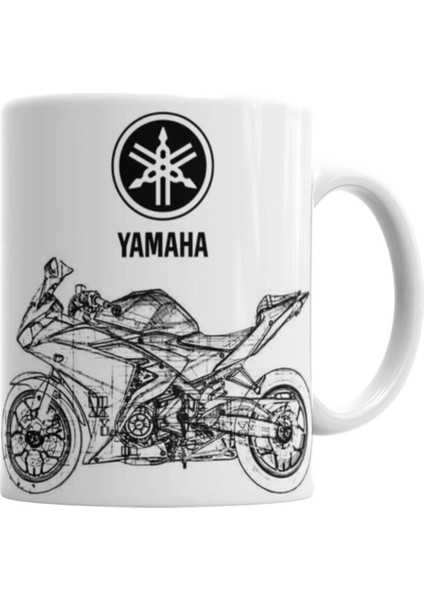Yamaha Yzf R25 Temalı Porselen Kupa Bardak, Şık ve Dayanıklı Tasarım