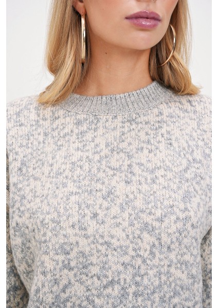 Melanj Desenli Bisiklet Yaka Triko Kazak modelleri