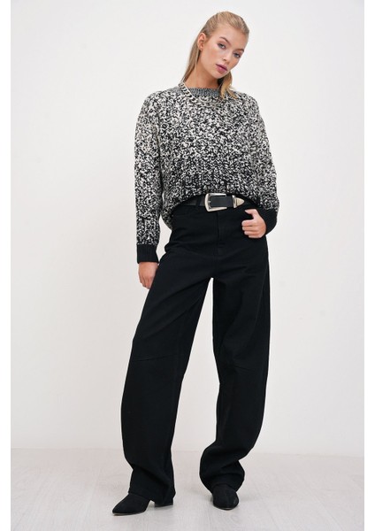 Melanj Desenli Bisiklet Yaka Triko Kazak fiyatları