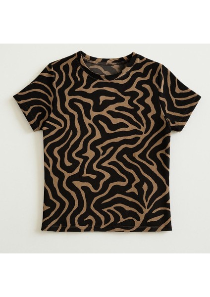 Zebra Desenli Crop Bluz fiyatları