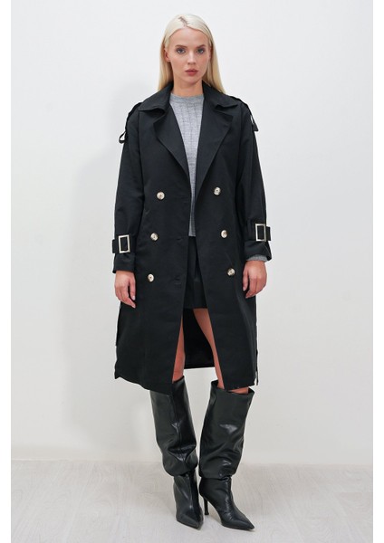 Oversize Geniş Kesim Kuşaklı Trenç