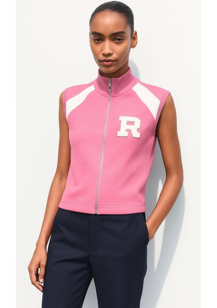 Raglan Kollu R Nakışlı Fermuarlı Crop Bluz fırsatları