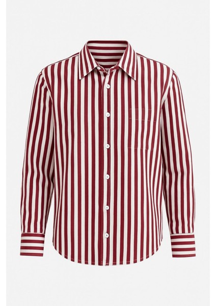 Armürlü Çizgili Klasik Gömlek modelleri