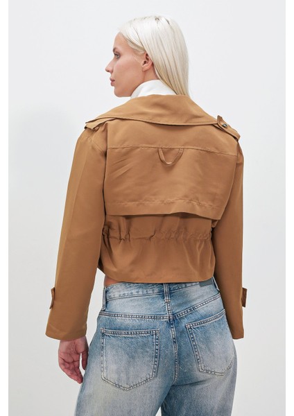 Oversize Geniş Kesim Pamuklu Crop Trençkot fırsatları