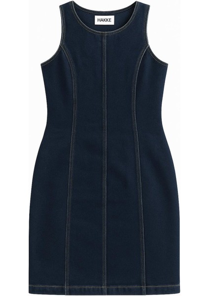 Sıfır Kollu Mini Jean Elbise modelleri
