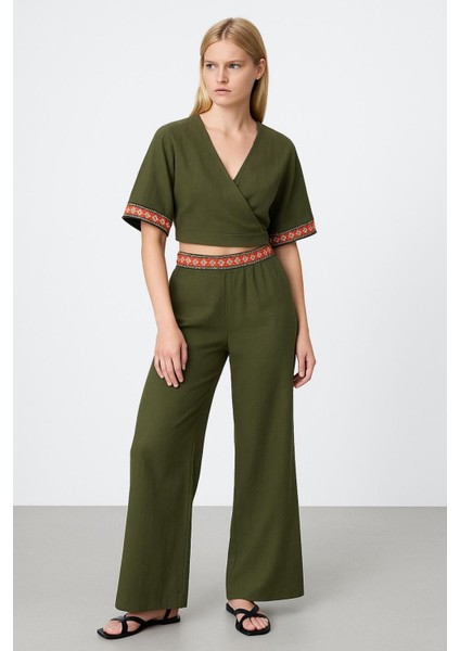 Uçları Dantel Işlemeli Crop Takım fiyatları