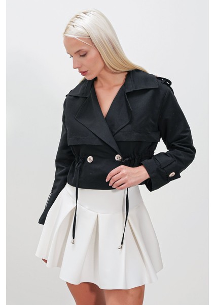 Oversize Geniş Kesim Pamuklu Crop Trençkot fırsatları