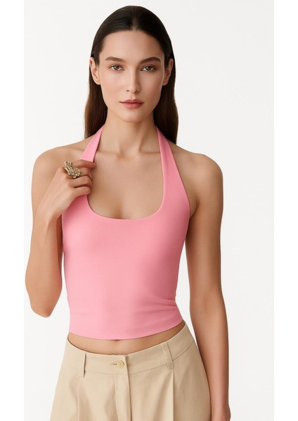 Halter Yaka Crop Top Body