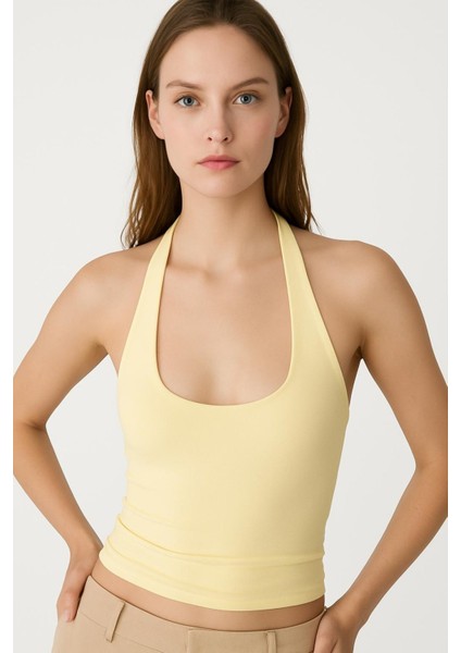 Halter Yaka Crop Top Body