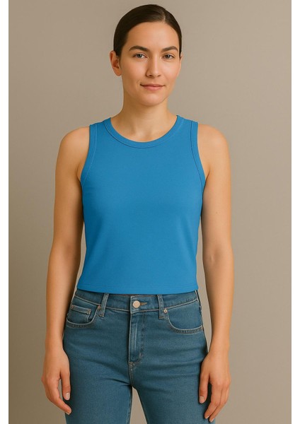 Kalın Askılı Basic Crop Atlet