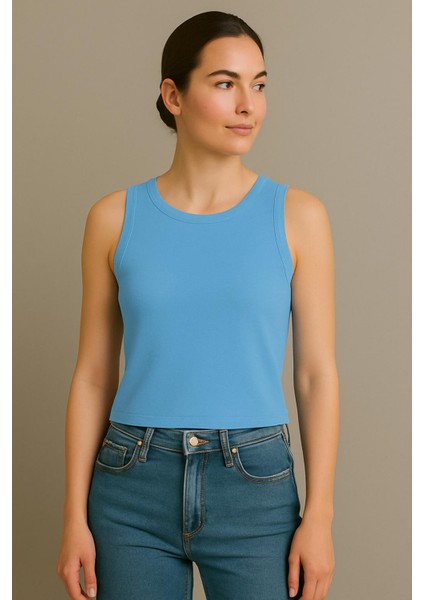 Kalın Askılı Basic Crop Atlet modelleri