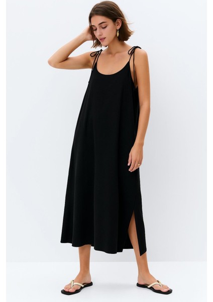 Askılı Oversize Ayrobin Elbise