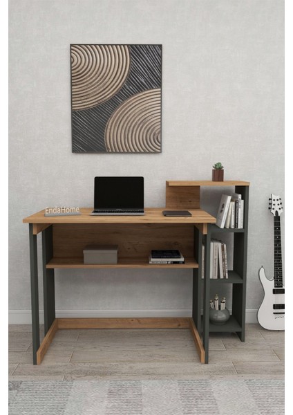 Çok Raflı Çok Amaçlı Çalışma ve Yemek Masası, Kahverengi fiyatları