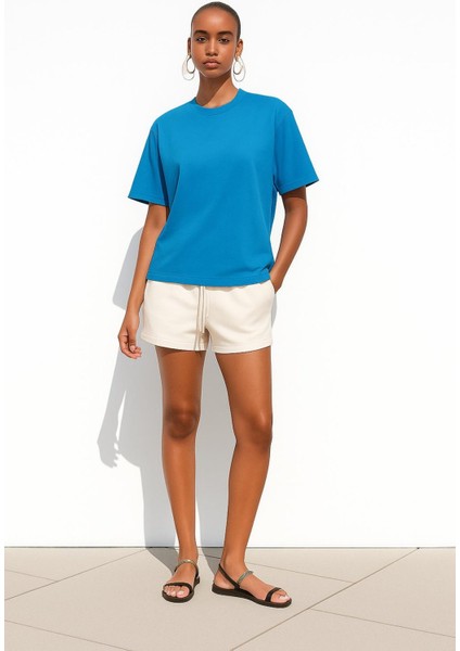 Bisiklet Yaka Oversize Pamuklu T-Shirt fiyatları