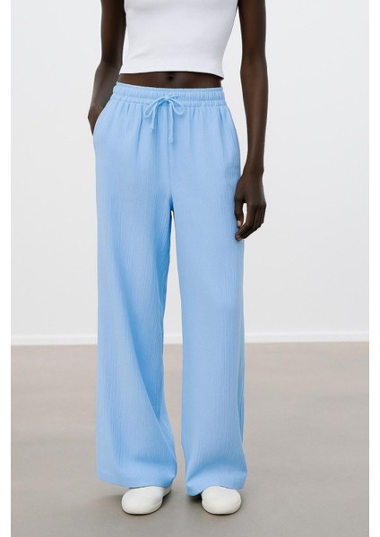 Beli Lastikli Müslin Palazzo Pantolon fiyatları
