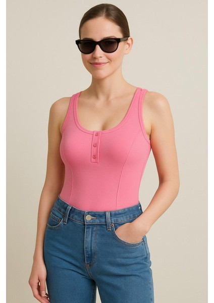 Düğme Detaylı Ribana Crop Atlet modelleri