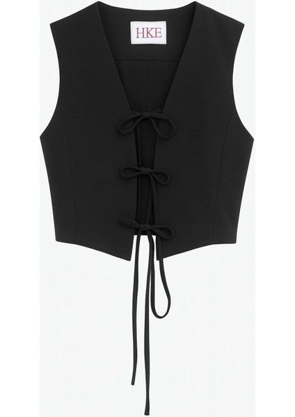 Bağlamalı Keten Görünümlü Bluz Yelek fiyatları