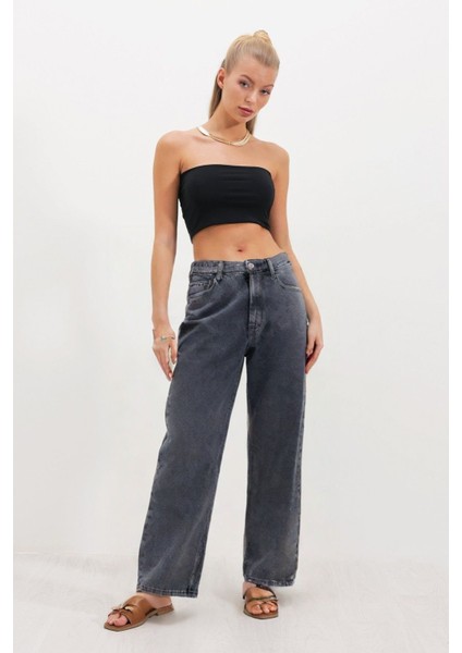 Vintage Yıkamalı Düz Paça Jean Pantolon