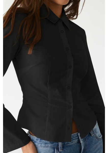 Vücuda Oturan Basic Crop Gömlek modelleri