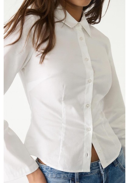 Vücuda Oturan Basic Crop Gömlek fiyatları