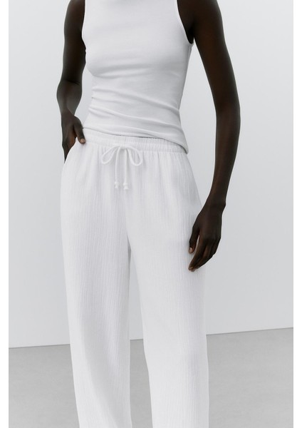 Beli Lastikli Müslin Palazzo Pantolon fiyatları