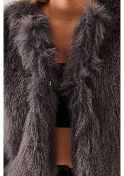 Kadın Suni Kürkllü Astarlı Mont