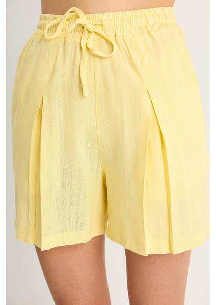 Kadın Keten Bluz Şort Takım