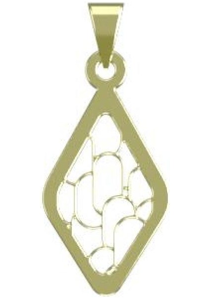 14 Ayar Altın Eşkenar Dörtgen Kolye Ucu 0.5 Gr, KC11273 Kodlu