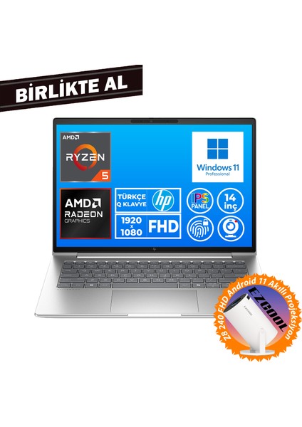 Elitebook 645 G9 Ryzen 5 Pro 5675U 32GB 1tb SSD 14" Fhd W11P + Projeksiyon 5Y3J0EA 025