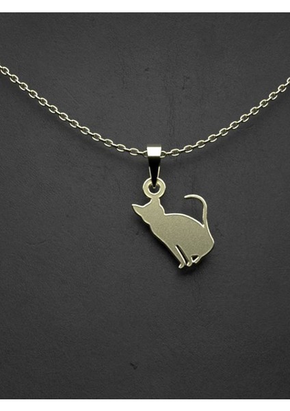 14 Ayar Altın Kedi Kolye Ucu 0.5 Gr, KC14674 Kodlu