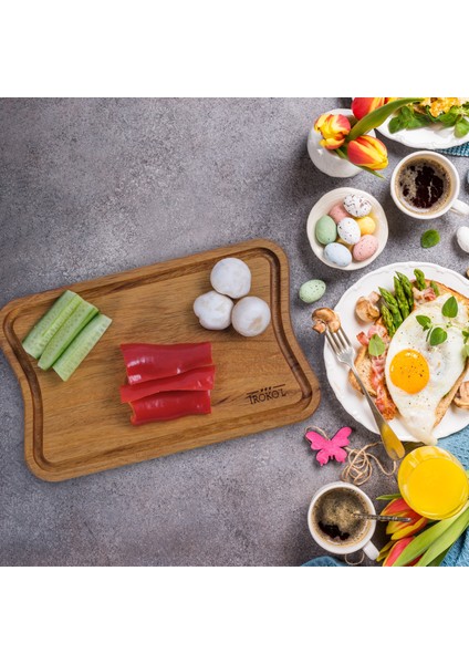 Iroko Ağacı Kesme ve Sunum Tahtası 19 x 30.5 x 2