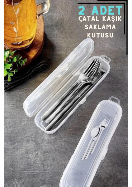 2 Adet Şeffaf Çok Amaçlı Saklama Kutusu, Turuncu Renk