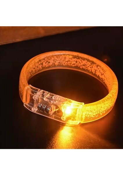 Baskı Yapılabilen Işıklı Pilli LED Bileklik Turuncu Renk 1 Adet 1,5 cm Genişlik Retro fiyatları
