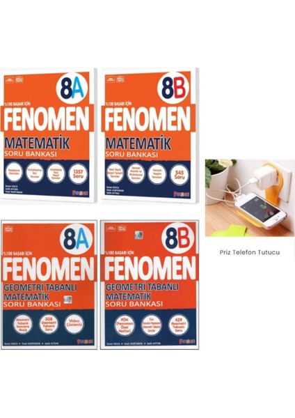 2025 8A,8B,GEOMETRI Tabanlı Matematik A ve B Serisi 4lü Set Priz Tutucu Hediye