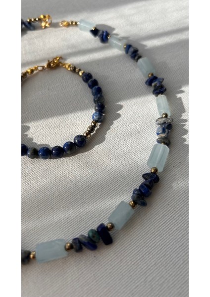 Akuamarin Lapis Lazuli Kolye fiyatları