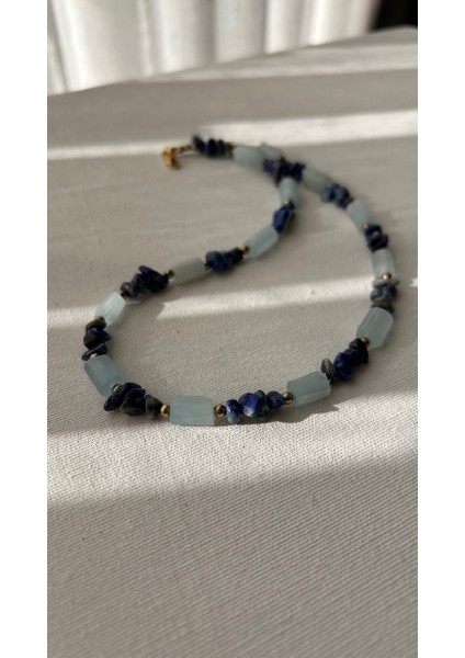 Akuamarin Lapis Lazuli Kolye modelleri