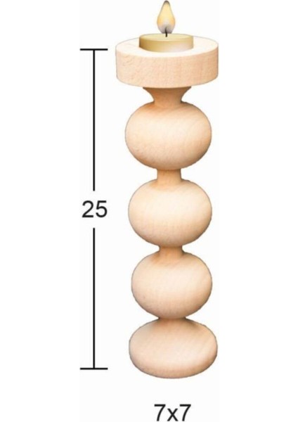 Kahverengi Ahşap Şamdan, Şa-25, Şık ve Doğal Dekor Aksesuarı