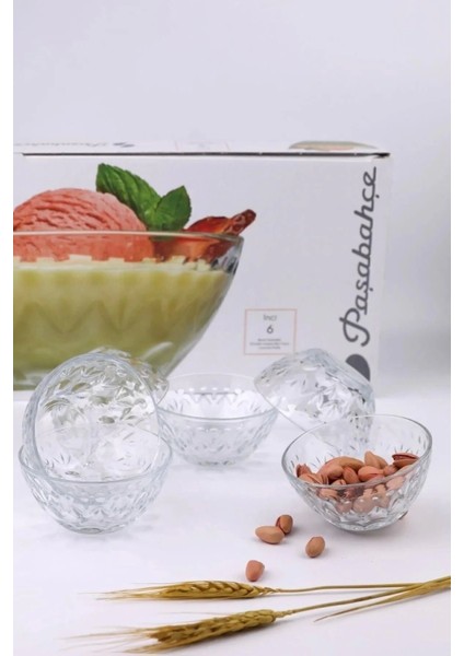 Şeffaf 6'lı Inci Görünümlü Çerezlik Kase Seti, Şık ve Kullanışlı Tasarım