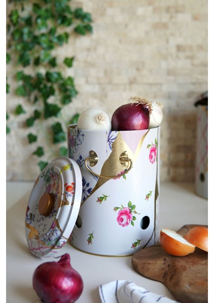 Desenli Soğanlık ve Sebzelik, Şık Mutfak Düzenleyici, Kolay Kullanım