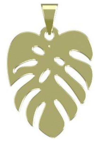 14 Ayar Altın Yaprak Kolye Ucu 0.5 Gr, KC14962 Kodlu