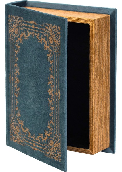 QI003691.B Kitap Şeklinde Dekoratif Saklama Kutusu, Mavi