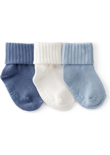 Erkek Bebek Desenli 3lü Çorap