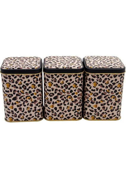 3'lü Kare Metal Saklama Kabı, 87X87X125, 3'lü Set, Sarı Renk modelleri