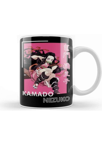 Demon Slayer Kamado Nezuko Porselen Kupa Bardak Beyaz Renk