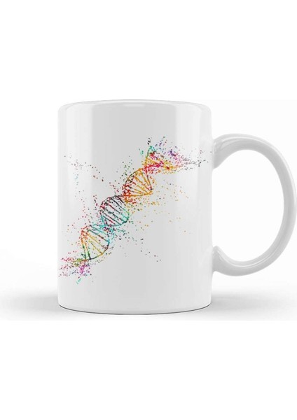 Dna Molekül Desenli Porselen Kupa Bardak, Şık ve Kaliteli Tasarım