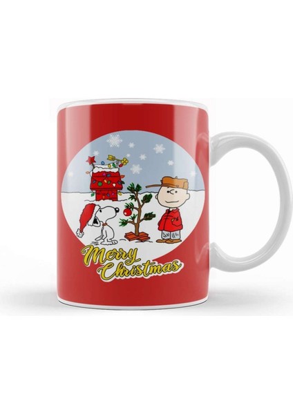 Yılbaşı Temalı Charlie Brown ve Snoopy Porselen Kupa, Neşeli ve Sıcak Hediye