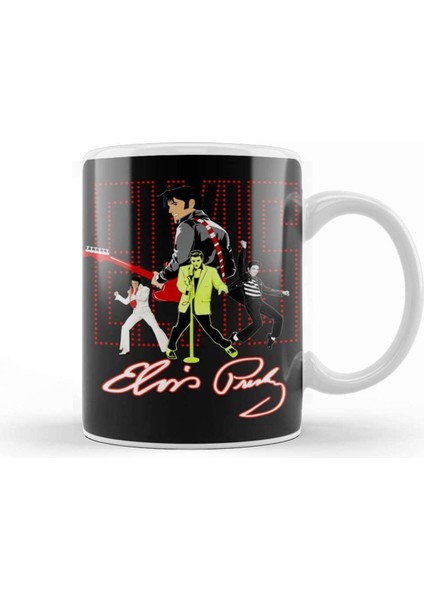 Elvis Presley Temalı Porselen Kupa Bardak, Şık ve Dayanıklı Tasarım